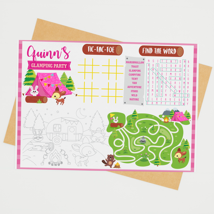 Glamping Coloring Placemat