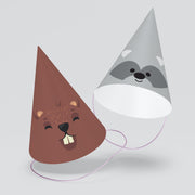 Glamping Woodland Animals party hats