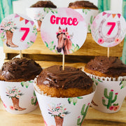 Horse Cowgirl Cupcake Toppers