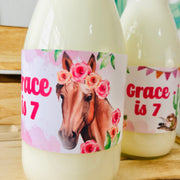 Horse Cowgirl Drink Labels
