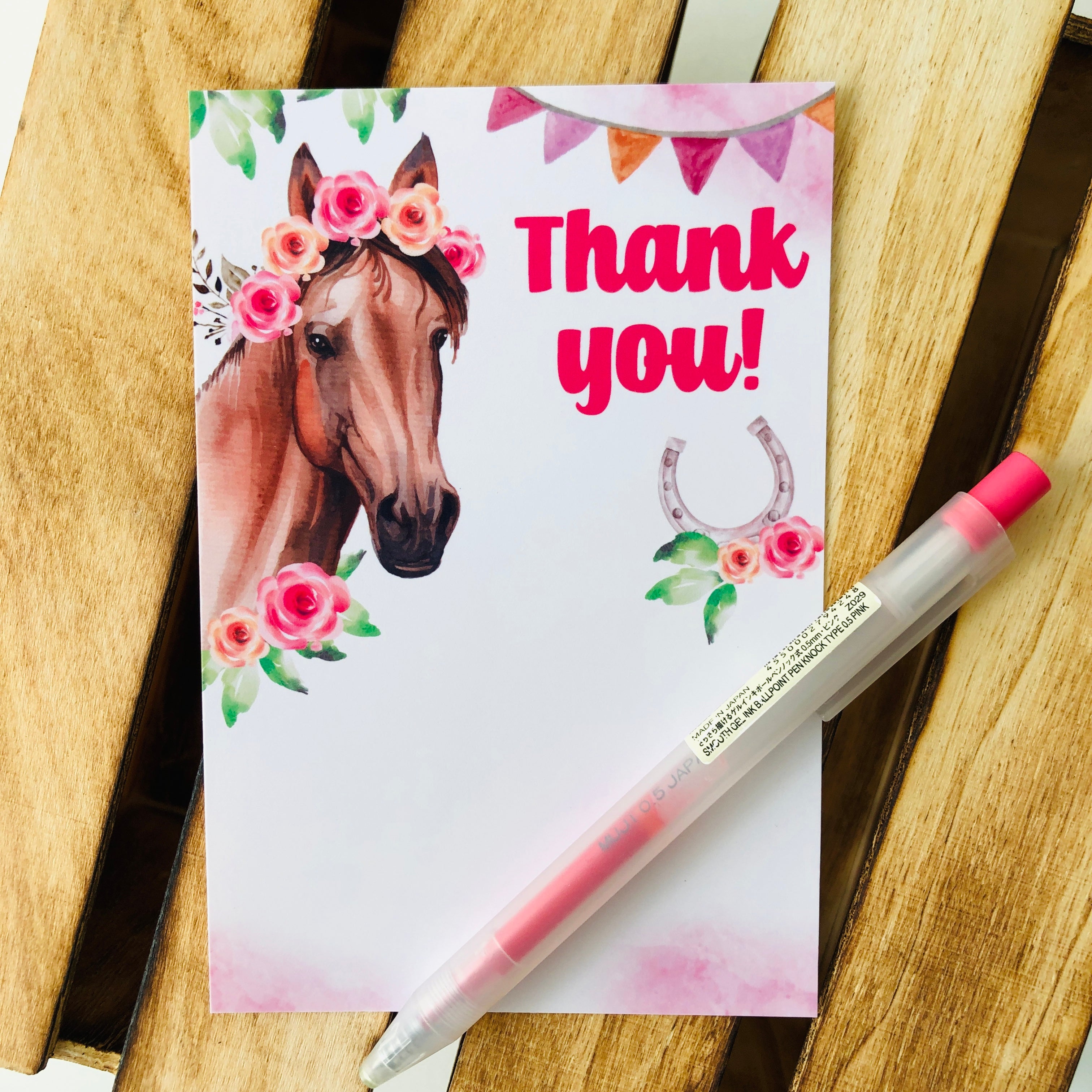 Horse Cowgirl Thank You Card Printable | Pigsy Party – PigsyParty