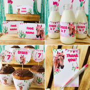 Cowgirl Horse Party Decorations Printable