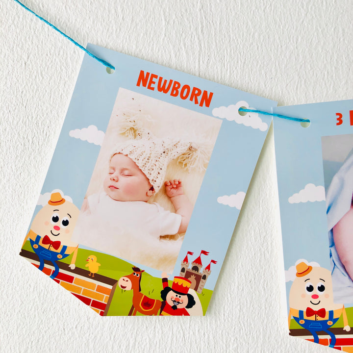 Humpty Dumpty Baby Monthly Milestone Banner