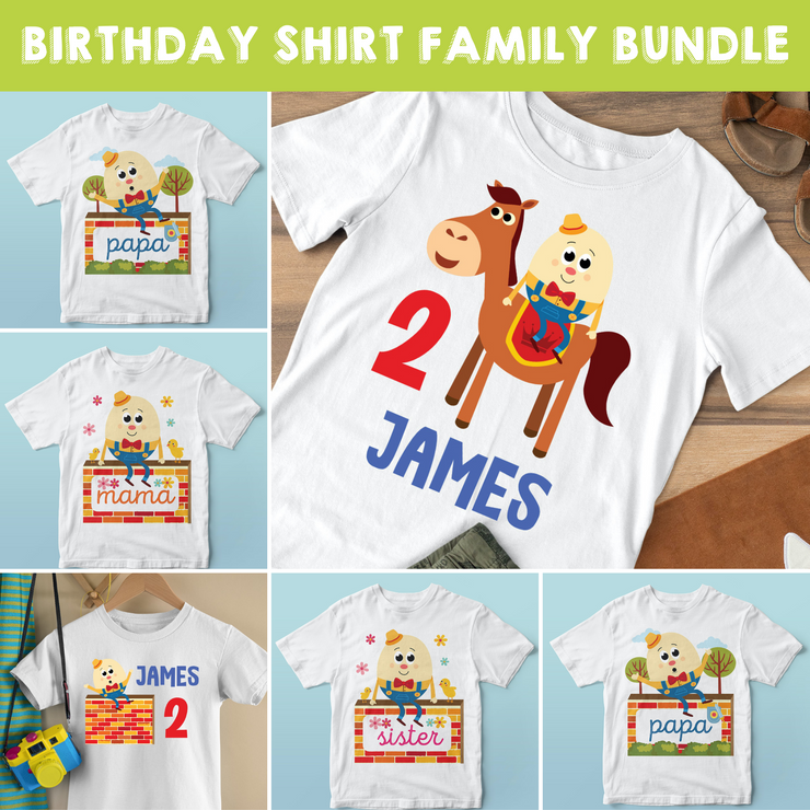 Humpty Dumpty Birthday Shirt Family Bundle