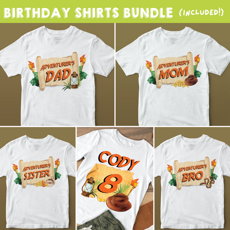 Indiana Jones Birthday Shirts Bundle