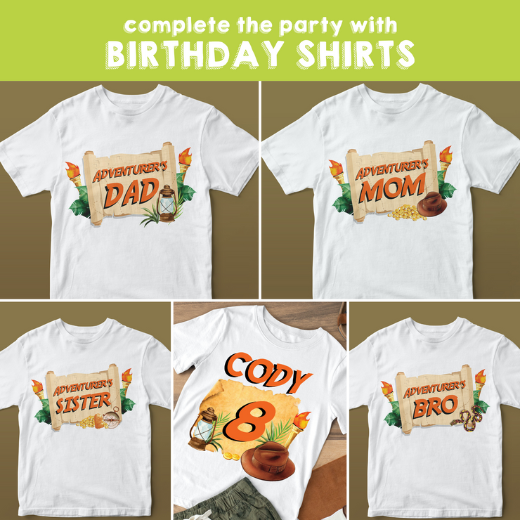 Indiana Jones Birthday Shirts