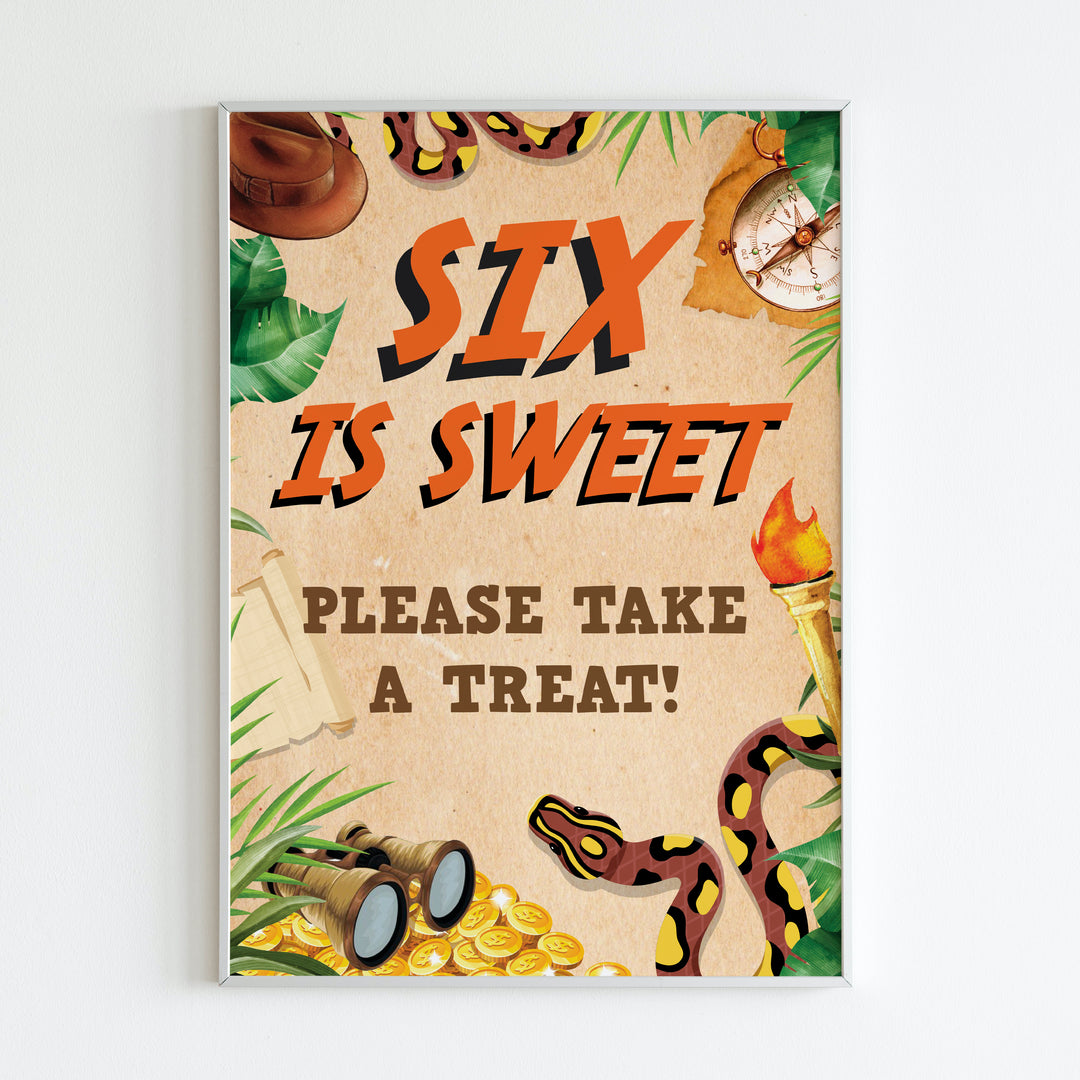 Indiana Jones Party Treats Sign