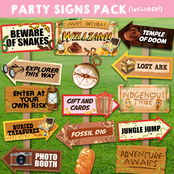 Indiana Jones Party Signs Pack