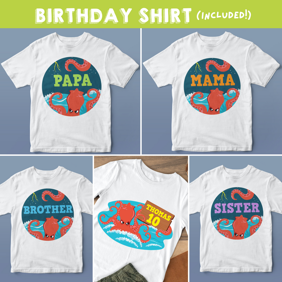 Kraken Birthday Party Shirts