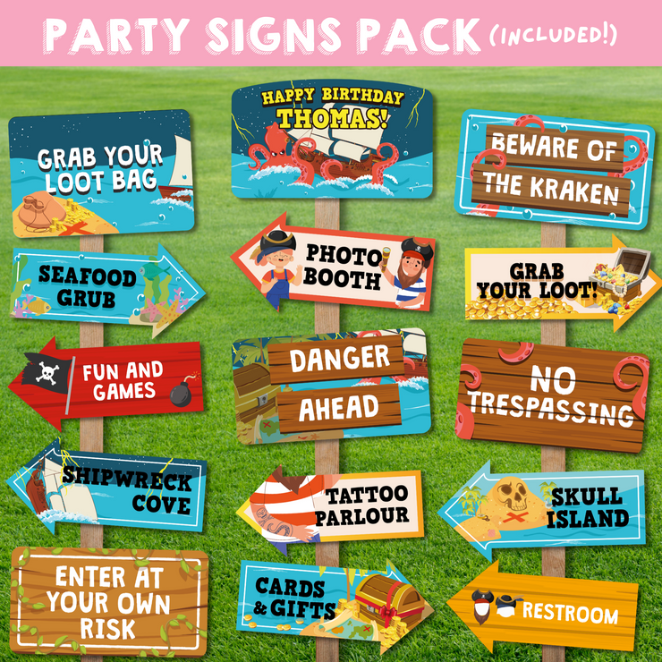 Kraken Party Signs Pack