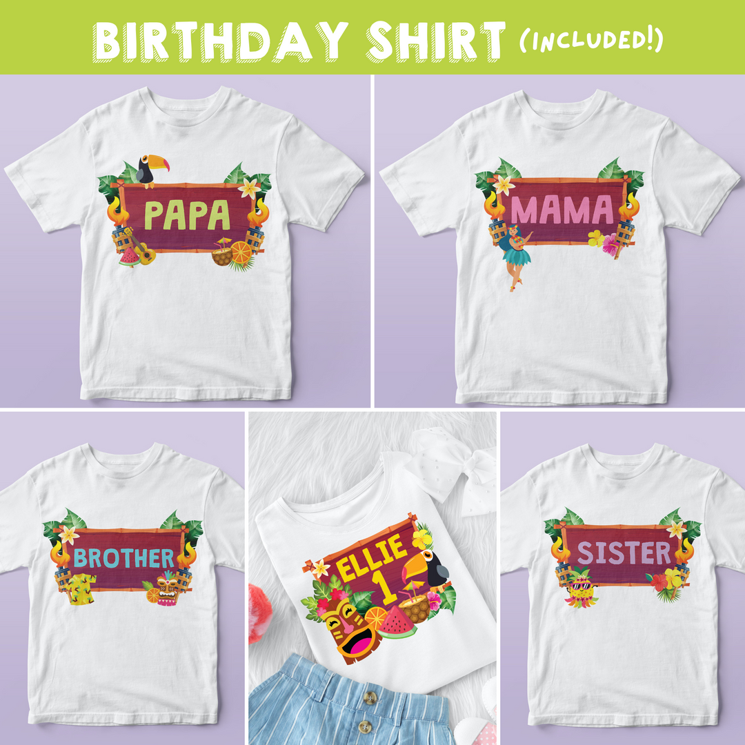 Luau Birthday Party Shirts