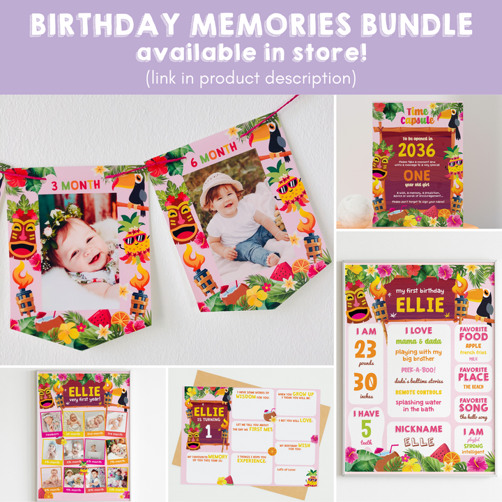 Luau Full Party Birthday Memories Bundle