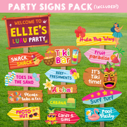 Luau Party Signs Pack