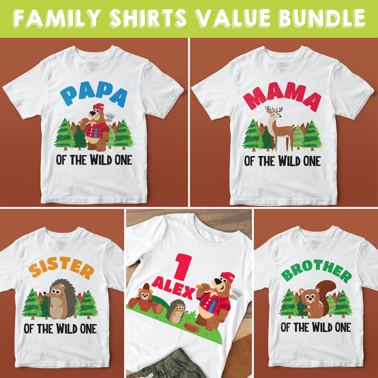 Lumberjack Birthday Shirts Family Bundle