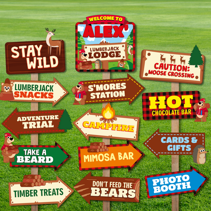 Lumberjack Party Signs Pack