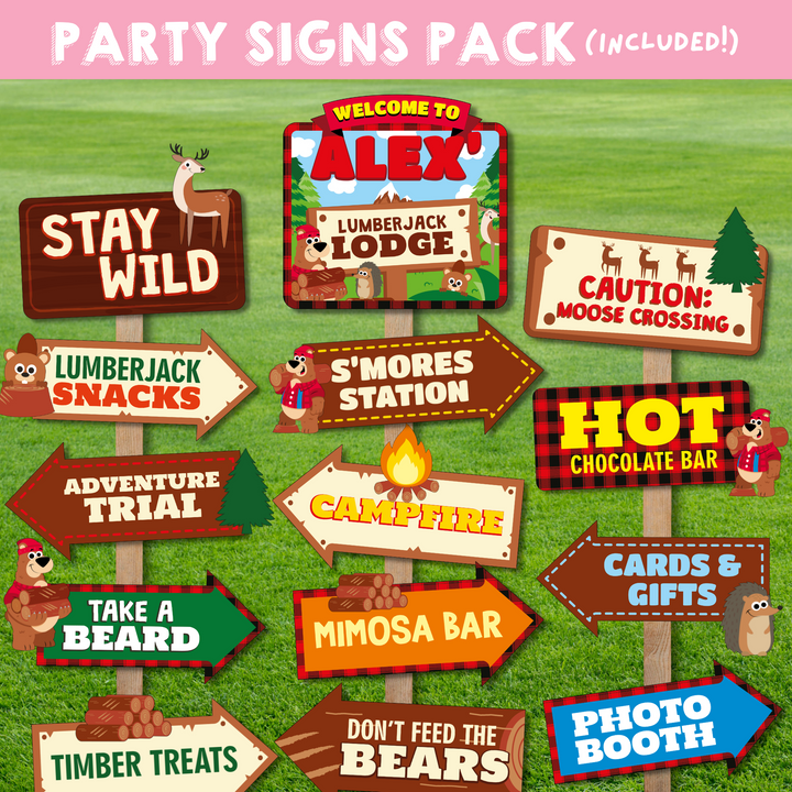 Lumberjack Party Signs Pack