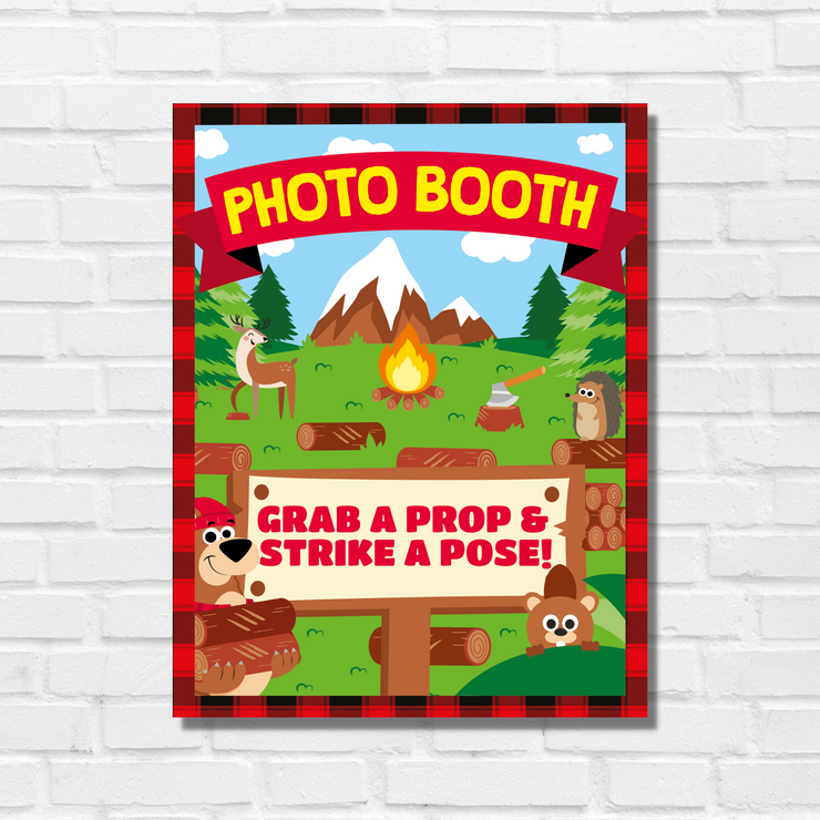 Lumberjack Photo Booth Display Sign