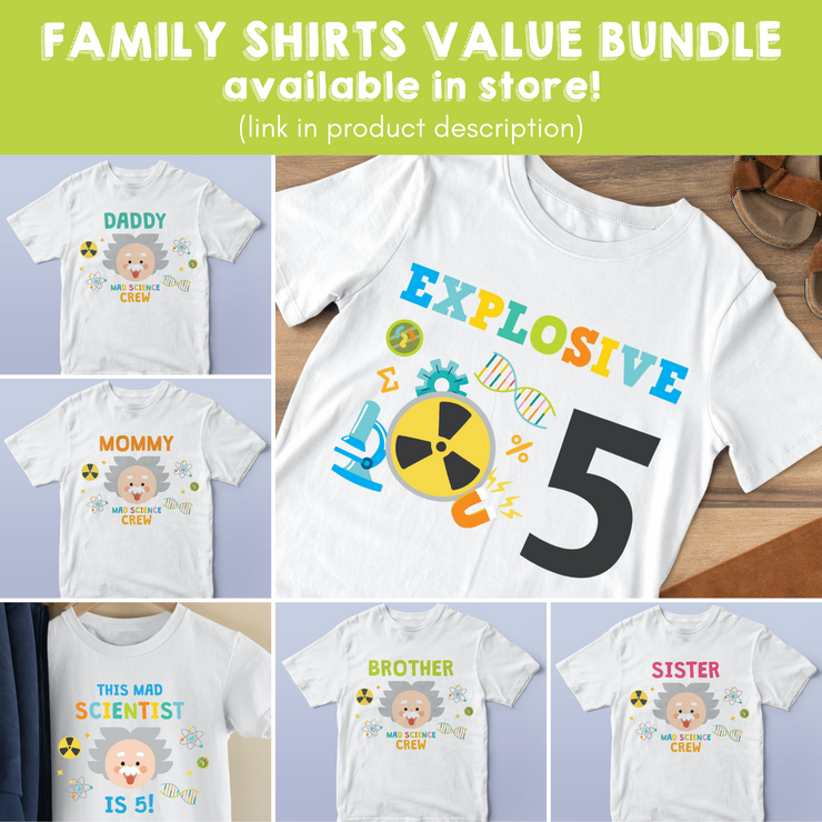 Mad Science Birthday Shirt Family Bundle