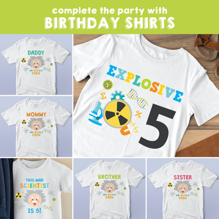 Mad Science Birthday Shirts