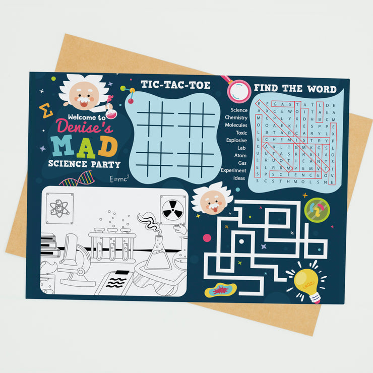 Mad Science Coloring Place Mat