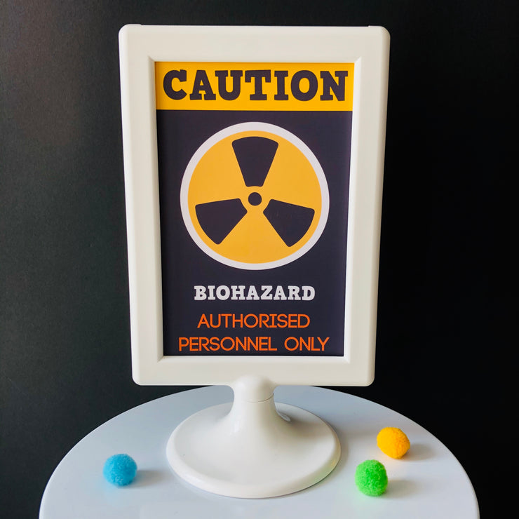 Mad Science Party Biohazard Sign