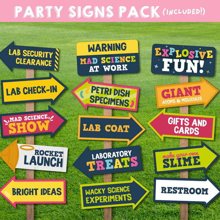 Mad Science Party Signs Pack