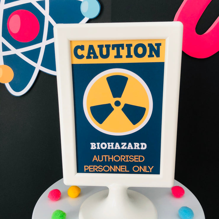 Mad Science Pink Biohazard Sign Printable | Pigsy Party – PigsyParty