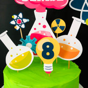 Mad Science Pink Cake Topper