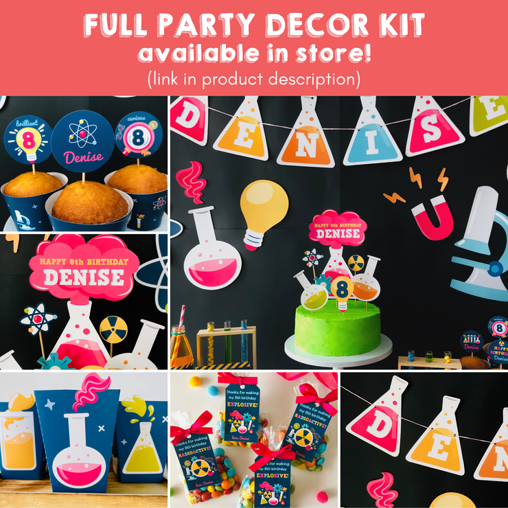 Mad Science Pink Full Party Decor Kit