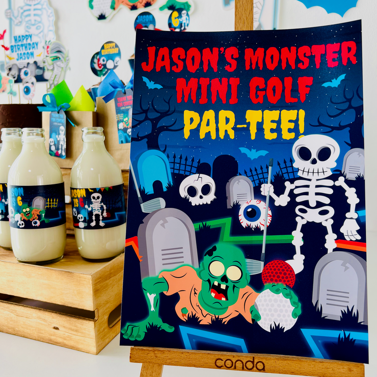 Monster Mini Golf Party Welcome Sign