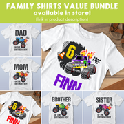 Monster Truck Birthday Shirts Family Bundle