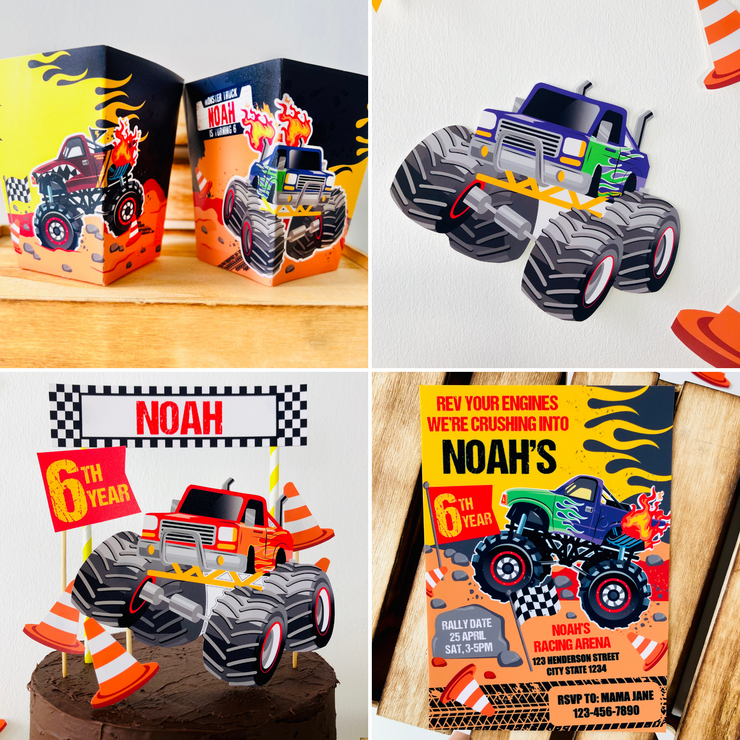 Monster Truck Party Decorations Kit