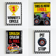 Monster Truck Party Signs Bundle