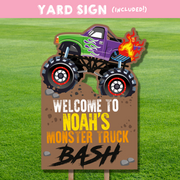 Monster Truck Party Yard Sign