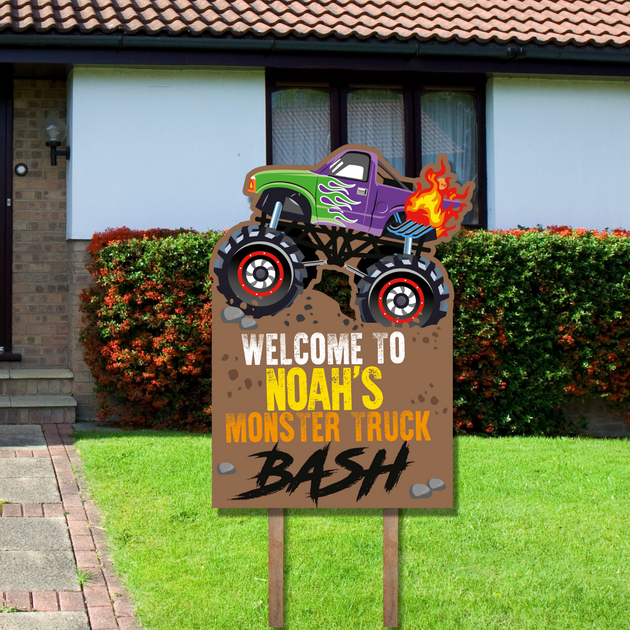 Monster Truck Yard Sign Printable | Pigsy Party – PigsyParty