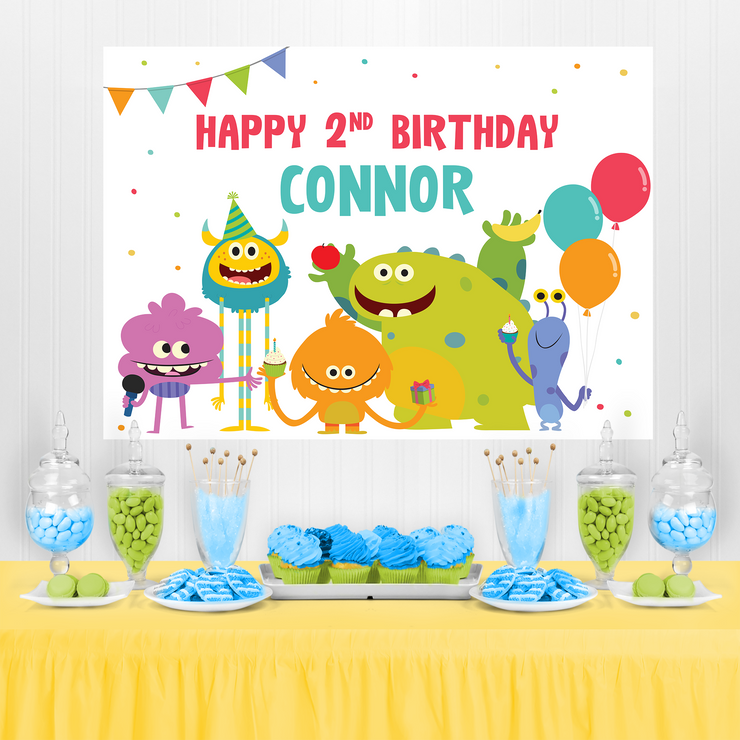 Super Simple Monsters Birthday Party Backdrop Printable