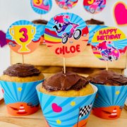 Motorcross Girl Cupcake Topper Printable