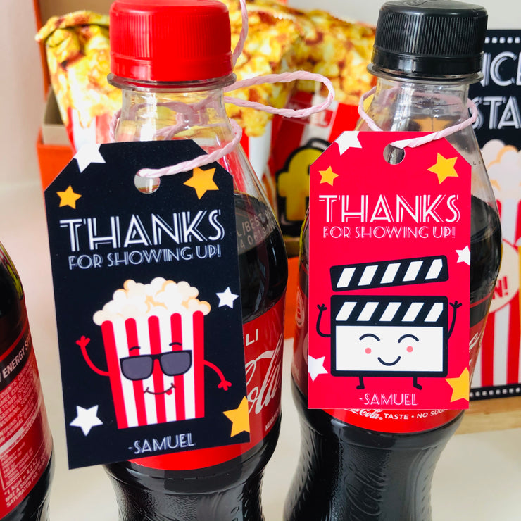 Movie Night Party Gift Tags