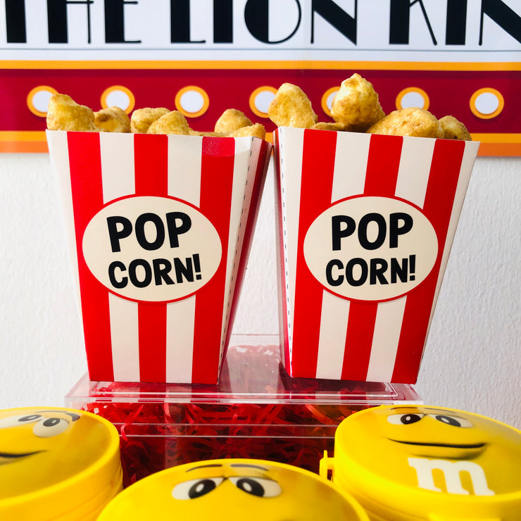 Movie Night Popcorn Box Templates