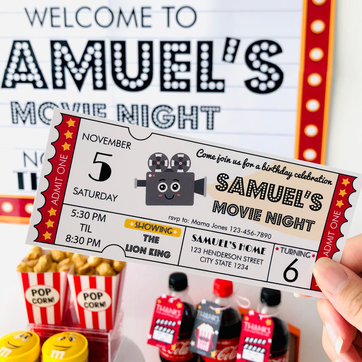 Movie Night Invitation Tickets