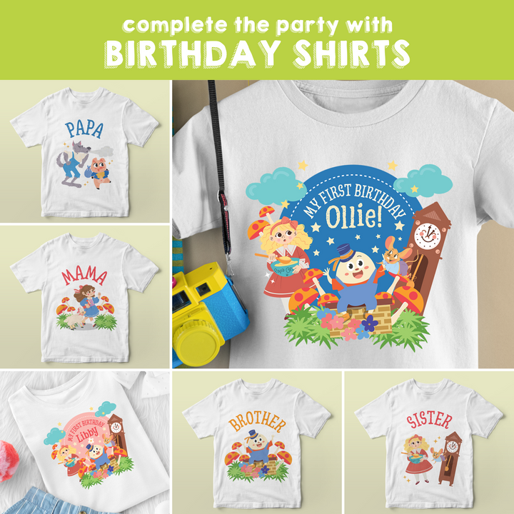 Nursery Rhyme Storybook Birthday Shirts 