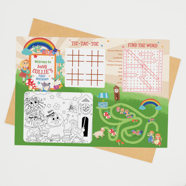 Nursery Rhyme Storybook Coloring Place Mat