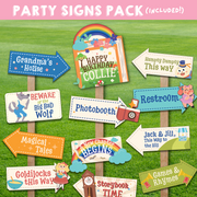 Nursery Rhyme Storybook Party Signs Pack