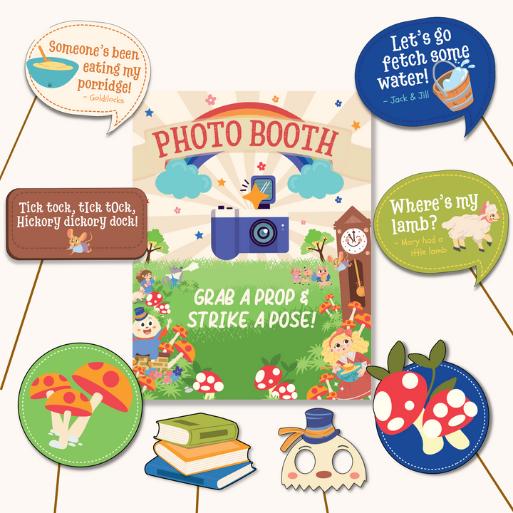 Nursery Rhyme Storybook Photo Props and Display Sign