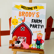 Old MacDonald Farm Party Welcome Sign