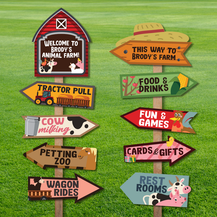 Old Macdonald Farm Party Signs Pack