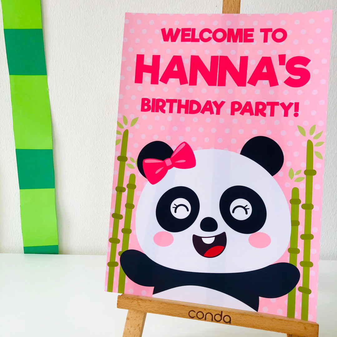 Panda Girl Welcome Party Sign