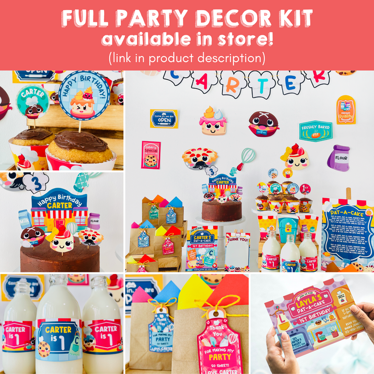 Pat A Cake Baking Party Decorations Kit