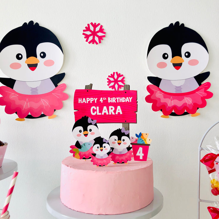 Penguin Girl Tutu Cute Cake Toppers