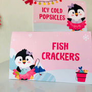 Penguin Girl Tutu Cute Food Tent Cards